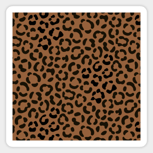 Trendy Black on Tan Leopard Print Pattern Sticker